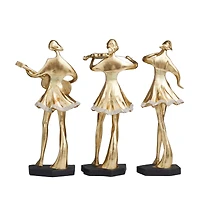 Golden Musical Trio Glam Tabletop Sculpture Set