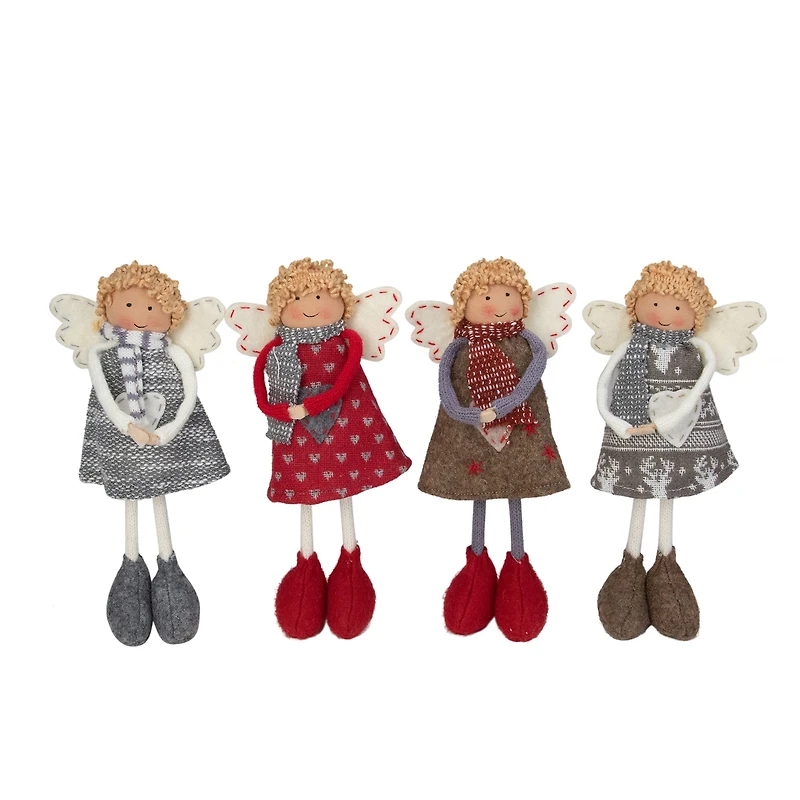 9" Standing Angel Sisters Christmas Décor Set