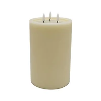 6" x 9" Flickering 3-Wick LED Wax Pillar Candle by Ashland