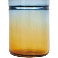 13" Blue & Yellow Ombre Glass Vase