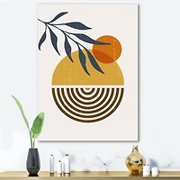 Designart - Botanical Minimalist Leaf With Abstract Shapes IV