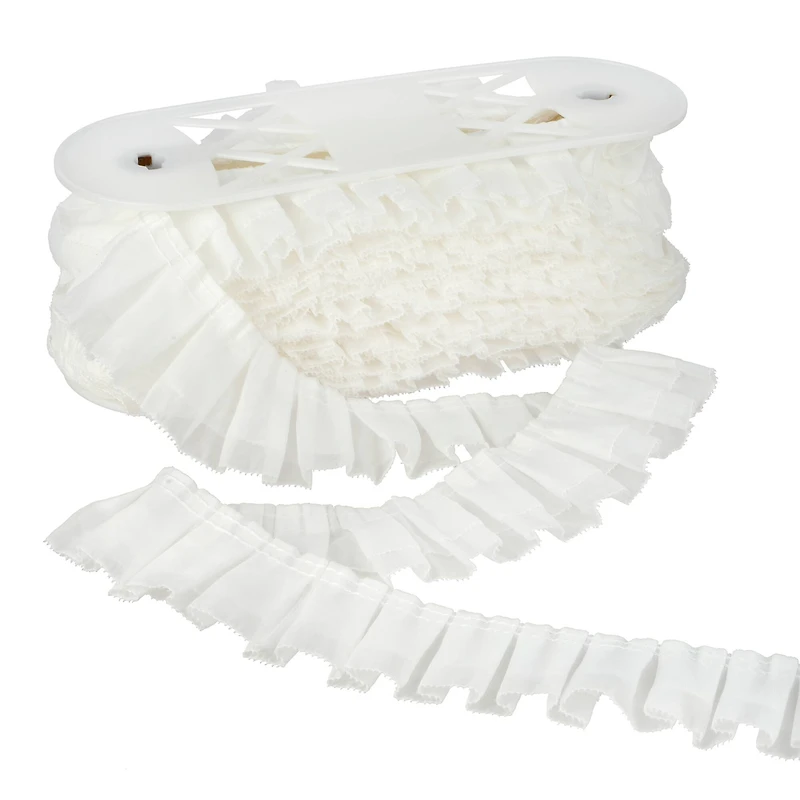 2.25" White Ruffled Trim by Celebrate It®