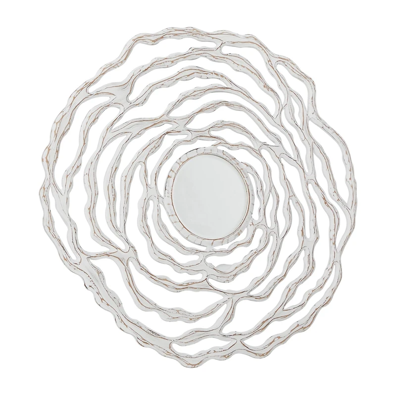 The Novogratz 45" White Coastal Wood Wall Mirror