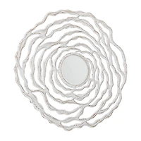 The Novogratz 45" White Coastal Wood Wall Mirror