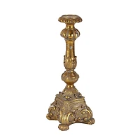 22" Gold Polystone Rustic Candlestick Holder