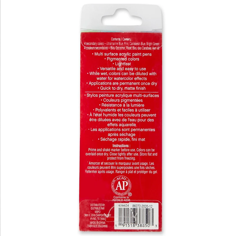 4mm Permanent Paint Pens Secondary Set by Craft Smart®