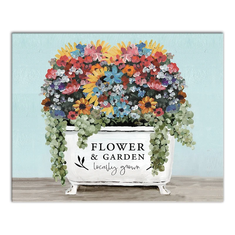 Floral Bathtub Canvas Wall Art