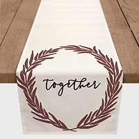 90" Wreath Together Poly Twill Table Runner