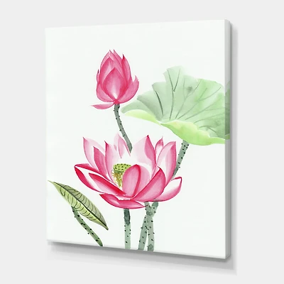 Designart - Vintage Pink Lotus Flower