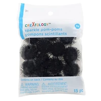Black Sparkle Pom Poms by Creatology™