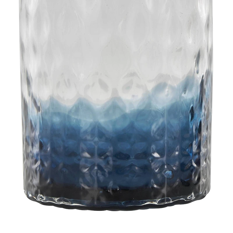 Glass Geometric Faceted Ombre Decorative Jars with Diamond Knobs