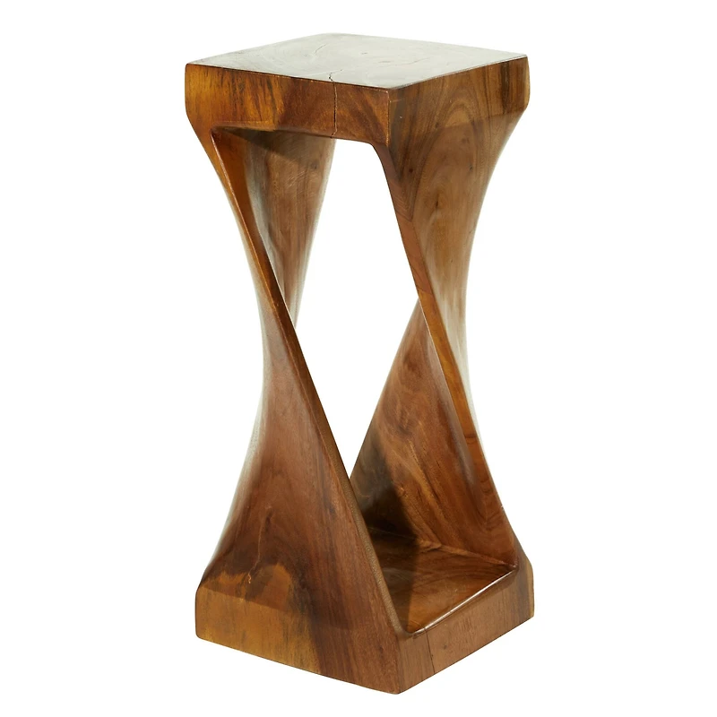 Brown Saur Wood Contemporary Accent Table