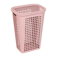 Mind Reader 50L Tapered Laundry Hamper with Swiss Cross Cut-Outs