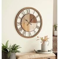 Brown Farmhouse Wood Wall Clock, 36" x 36"