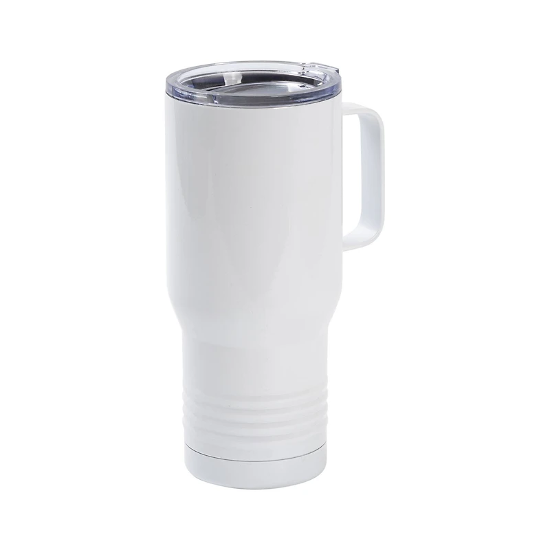 Craft Express 22oz. White Stainless Steel Tumbler with Ringneck Grip & Handle, 4ct.