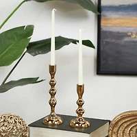 Contemporary Aluminum Taper Candle Holder Set