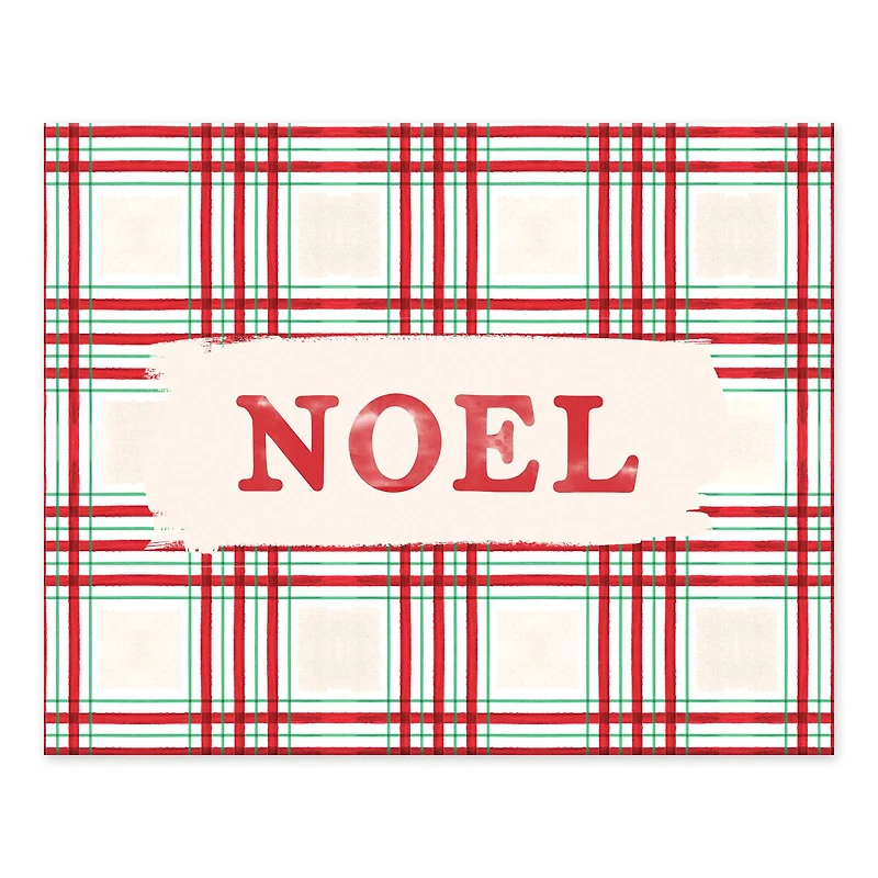 Painted Christmas Plaid Tabletop Canvas