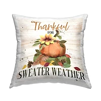 Stupell Industries Thankful Sweater Weather Decorative Printed Throw Pillow