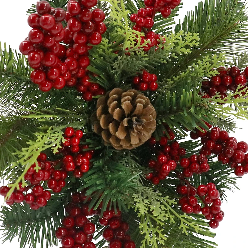 13" Mini Red Berry & Pine Wreath by Ashland®