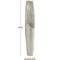 3ft. Silver Aluminum Grid Inspired Vase with Open Frame Design