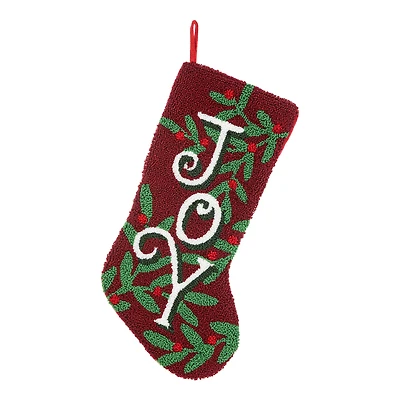 Glitzhome® 20" Joy Hooked Stocking