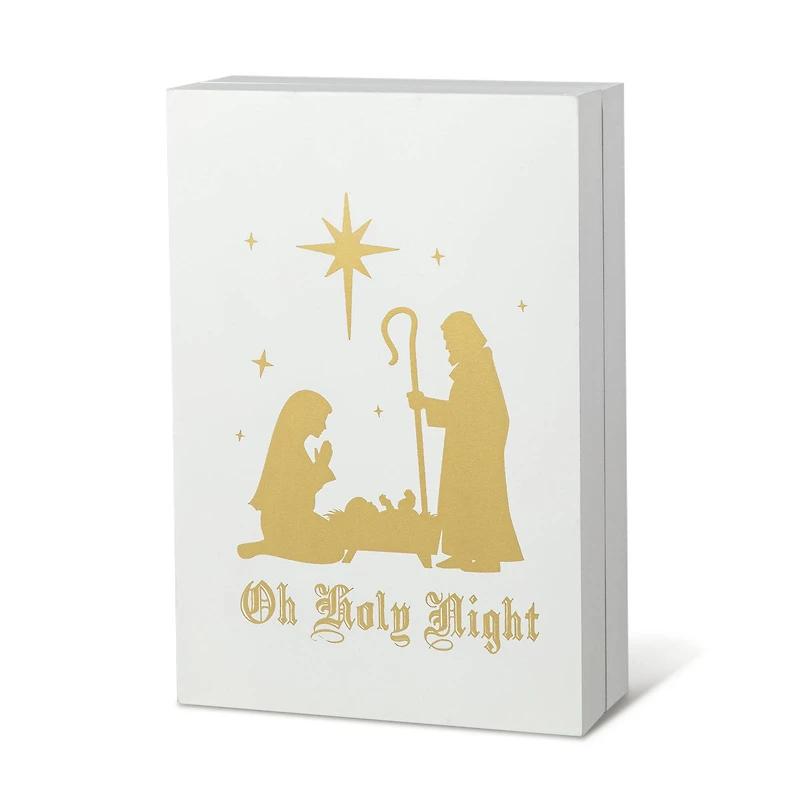 Glitzhome® 17" Lighted Christmas Nativity Advent Calendar Décor