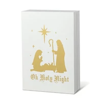 Glitzhome® 17" Lighted Christmas Nativity Advent Calendar Décor