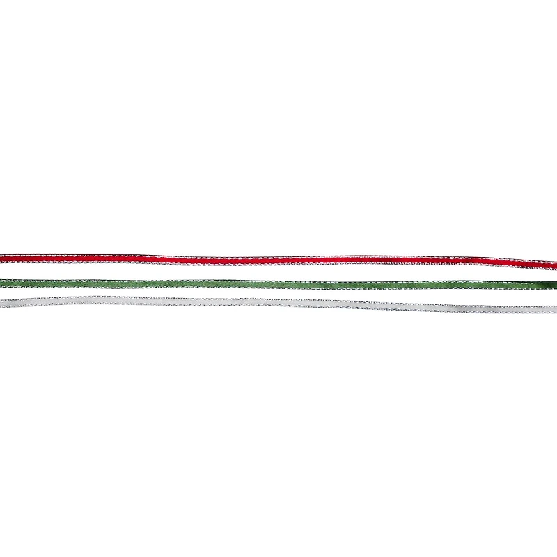 1/8" x 36ft. Green, Red & White Trim Ribbons by Celebrate It®