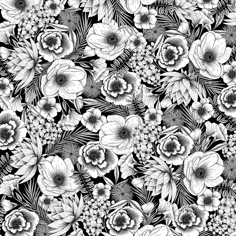 Cricut® Infusible Ink™ Transfer Sheet Patterns, Black Botanicals