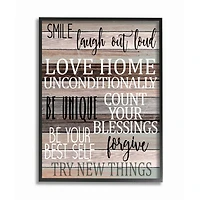 Stupell Industries Inspirational Be You Phrases on Wood Grain Brown Black Text in Black Frame Wall Art