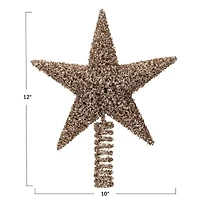 Hello Honey® 12" Gold Plastic & Metal Star Tree Topper