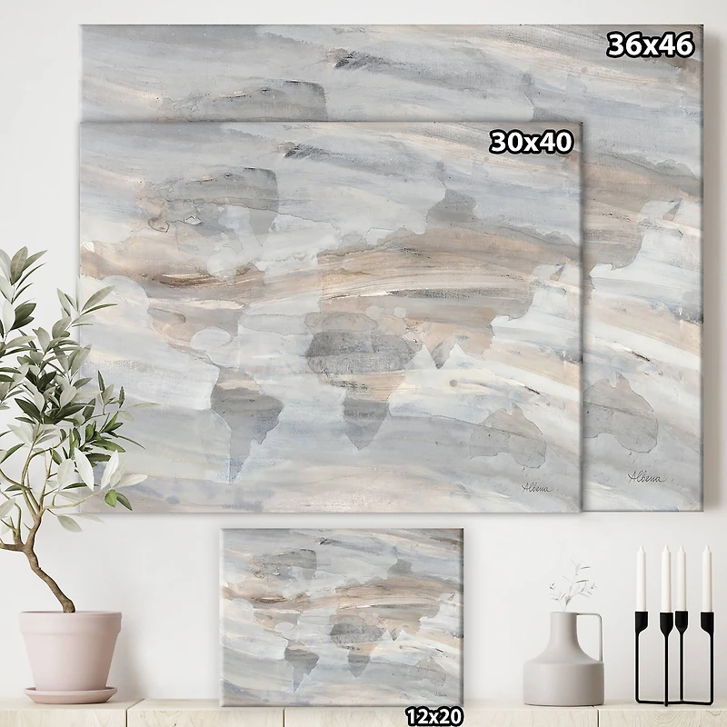 Designart - Misty World Map