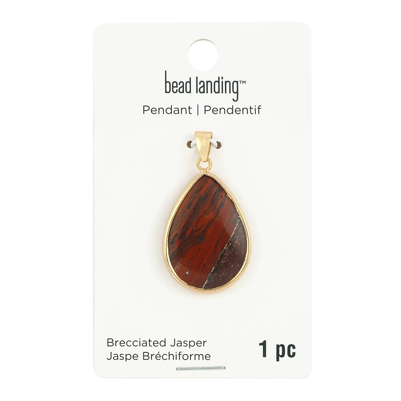 Red Brecciated Jasper Teardrop Pendant by Bead Landing™