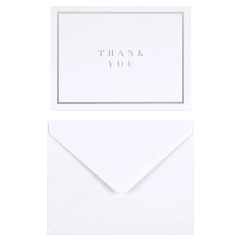 Silver Thank You Cards & Envelopes by Recollections™, 4.25" x 5.5"