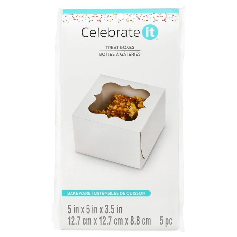 5" White Window Treat Boxes by Celebrate It®, 5ct.