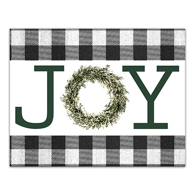 Green Joy Wreath 11x14 Canvas Wall Art