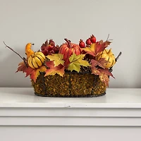 17" Pumpkin, Gourd, Berry & Maple Leaf Arrangement
