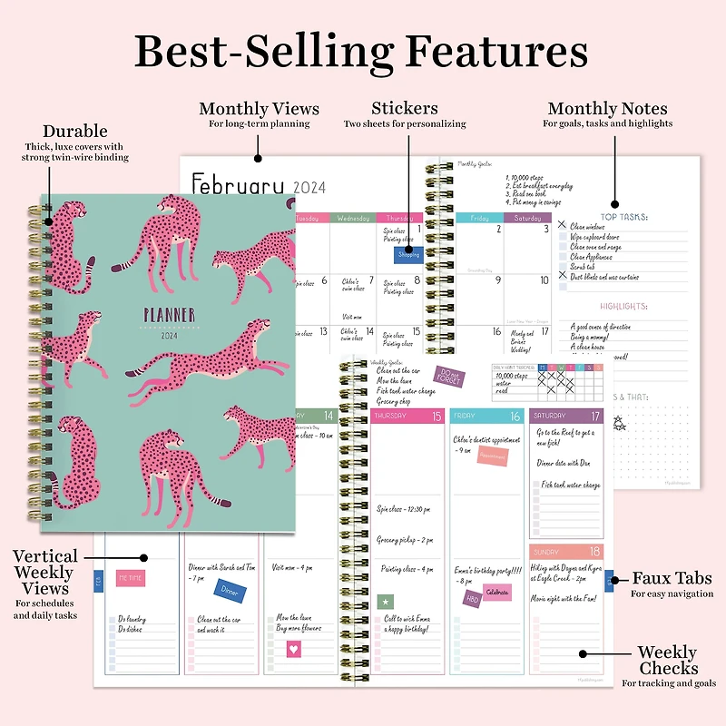TF Publishing 2024 Pink Panther Medium Planner