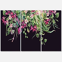 Designart - Floral Tropical Leaves Om Black