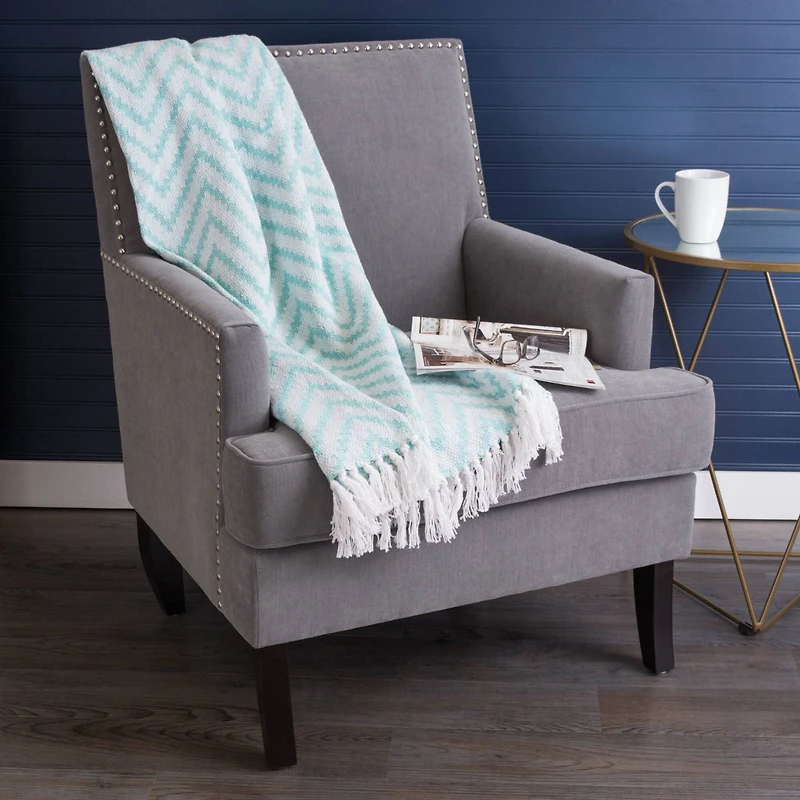DII® Aqua Large Chevron Throw
