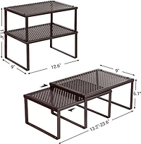 NEX™ Expandable & Stackable Kitchen Cabinet & Counter Shelf Organizer, 2ct.