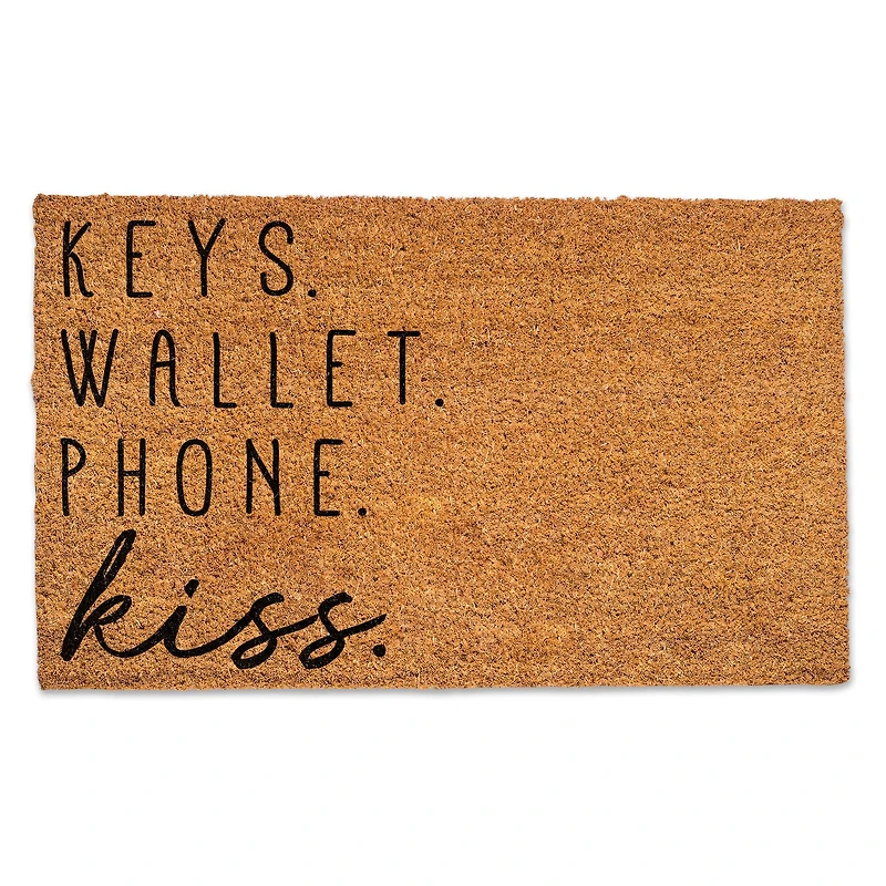 Keys Wallet Phone Kiss 30" x 18" Door Mat