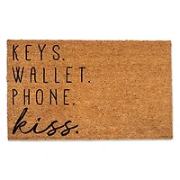 Keys Wallet Phone Kiss 30" x 18" Door Mat