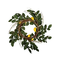 24" Green & Yellow Salal Leaf Lemon Wreath