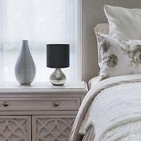 Simple Designs Hammered Silver Table Lamp