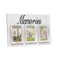  Elegant Designs Whitewash Memories 3 Photo Collage 4" x 6" Picture Frame