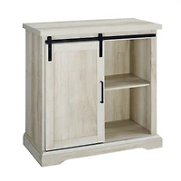 Edison Walker 32" White Oak Sliding Grooved Door Modern Accent Cabinet