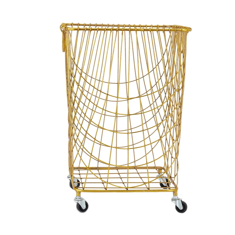 Gold Iron Glam Storage Cart, 24" x 16" x 17"