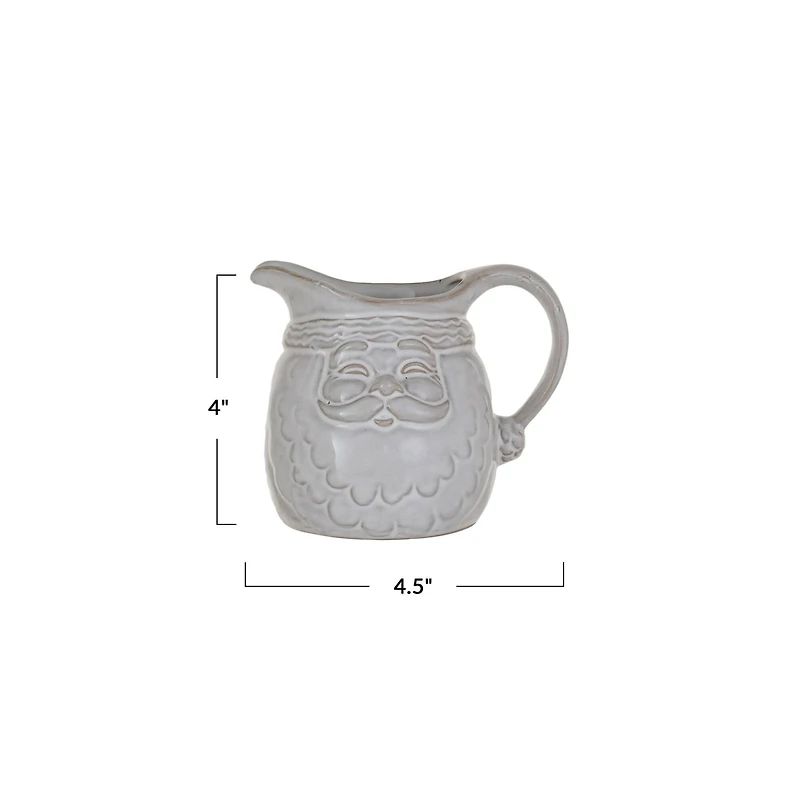 Hello Honey® 10oz. White Stoneware Santa Shaped Creamer in Reactive Glaze