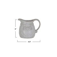 Hello Honey® 10oz. White Stoneware Santa Shaped Creamer in Reactive Glaze